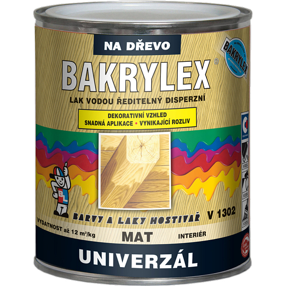 Bakrylex V1302 Univerzál mat disperzní lak na dřevo bezbarvý, 600 g