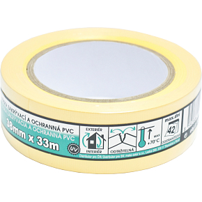 Mako Abdeck-Baustellen-PVC-Klebeband, Stuckateur, haftet 6 Wochen, Breite 38 mm, Länge 33 m