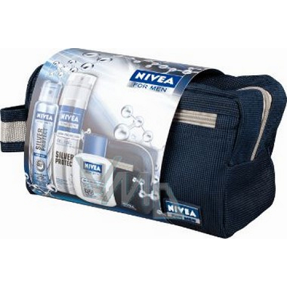 Nivea Men Kazpolarblue Rasiergel 200 ml + Aftershave 100 ml + Deodorant Spray 150 ml Beutel Kosmetikset