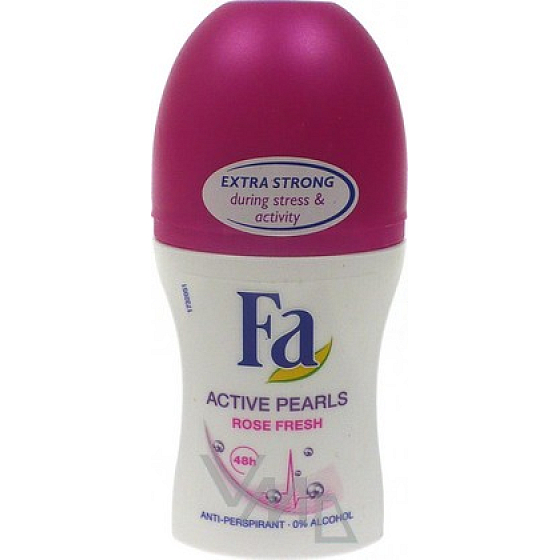 Fa Active Pearls Rose Frischer Ball Antitranspirant Deodorant Roll-On für Frauen 50 ml