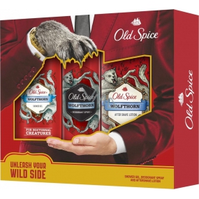 Old Spice Wolfthorn Aftershave 100 ml + Deodorant Spray 125 ml + Duschgel 250 ml, Kosmetikset