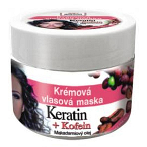 Bione Cosmetics Keratin & Koffein cremige Haarmaske für alle Haartypen 260 ml