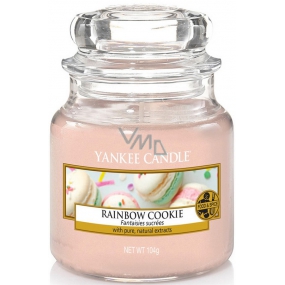 Yankee Candle Rainbow Cookie - Duftkerze mit Regenbogenmakronen Klassisches kleines Glas 104 g