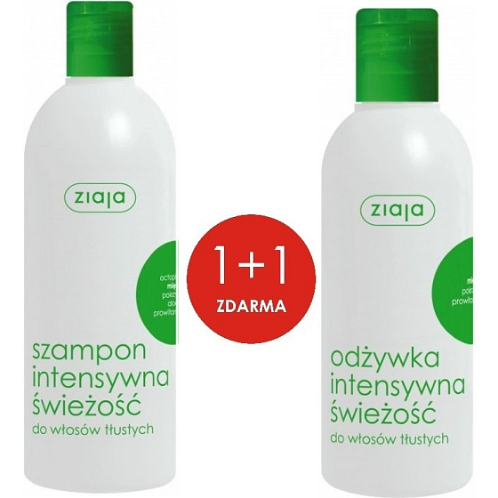 Ziaja Intensive Frische-Shampoo für fettiges Haar 400 ml + Intensive Frische-Conditioner für fettiges Haar 200 ml, Duopack
