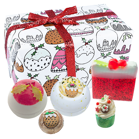Bomb Cosmetics Pudding träumt - Figgy Pudding Ballistik 2x160 g + Ball 30 g + Block 50 g + Seife 100 g, Kosmetikset