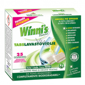 Winnis Eko Tabs Lavastoviglie Zitrone Spülmaschinentabletten ohne Phosphate und Farbstoffe 25 Tabletten