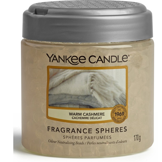 Yankee Candle Warm Cashmere - Warm Cashmere Spheres duftende Perlen neutralisieren Gerüche und erfrischen kleine Räume 170 g