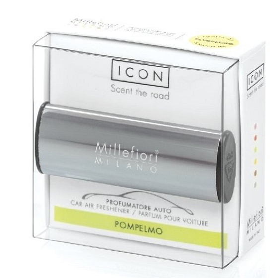 Millefiori Milano Icon Pompelmo - Grapefruit Autoduft Metallo Anthrazit glänzend riecht bis zu 2 Monaten 47 g