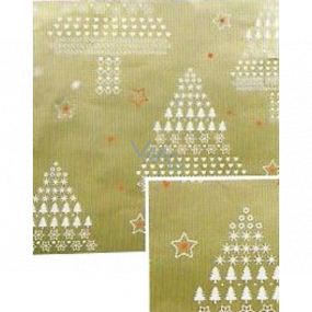 Nekupto Weihnachtsgeschenkpapier 70 x 200 cm Goldene weiße Bäume