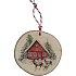 Bohemia Gifts Handgefertigtes Weihnachtsornament aus Holz Haus und Hirsch 6 cm