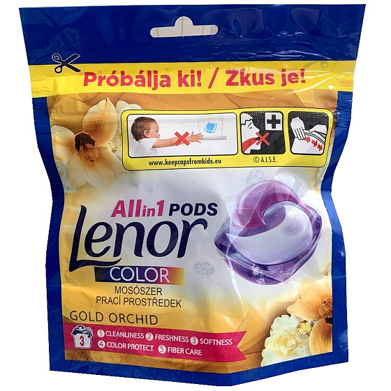 Lenor All in 1 Pods Color Gold Orchid Gelkapseln zum Waschen von Buntwäsche 3 Stück