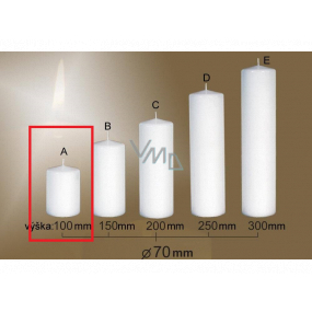 Lima Gastro glatter Kerzenzylinder eisweiß 70 x 100 mm