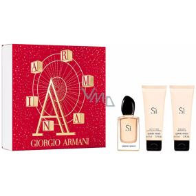 Giorgio Armani Sí Eau de Parfum 50 ml + Körperlotion 75 ml + Duschgel 75 ml, Geschenkset für Frauen