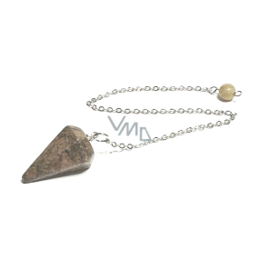 Rhodonit Pendel Naturstein 2,5 cm + 18 cm Kette mit Perle, Stein der Vergebung
