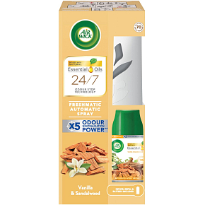 Air Wick FreshMatic Vanille und Sandelholz Gerät und Nachfüllung, 250 ml