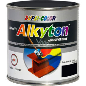 Dupli-Color Alkyton Lesk, samozákladová barva na rez, Ral 9005 černá, 250 ml Dupli-Color Alkyton Lesk, samozákladová barva na rez, Ral 9005 černá, 250 ml