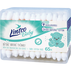 Linteo Baby Kinder Wattestäbchen, 65 Stk