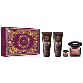 Versace Crystal Noir Set Parfüm 90 ml + Körperlotion 100 ml + Duschgel 100 ml + Parfüm 5 ml, Geschenkset für Frauen Versace Crystal Noir Set Parfüm 90 ml + Körperlotion 100 ml + Duschgel 100 ml + Parfüm 5 ml, Geschenkset für Frauen