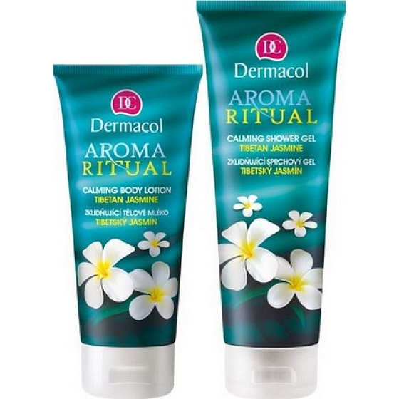 Dermacol Aroma Ritual Tibetan Jasmine Beruhigende Körperlotion 200 ml + 250 ml Duschgel, Kosmetikset