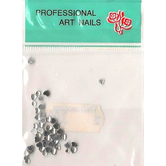 Professionelle Kunstnägel Nageldekorationen Strass Herzen Silber 1 Packung