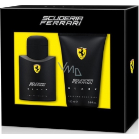 Ferrari Scuderia Schwarzes Eau de Toilette für Männer 75 ml + Duschgel 150 ml, Geschenkset