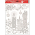 Kleberfreie Fensterfolie mit Silberglitter 3 Kerzen 42 x 30 cm