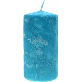 Lima Marmor Baumwolle Duftkerze blau Zylinder 50 x 100 mm 1 Stück