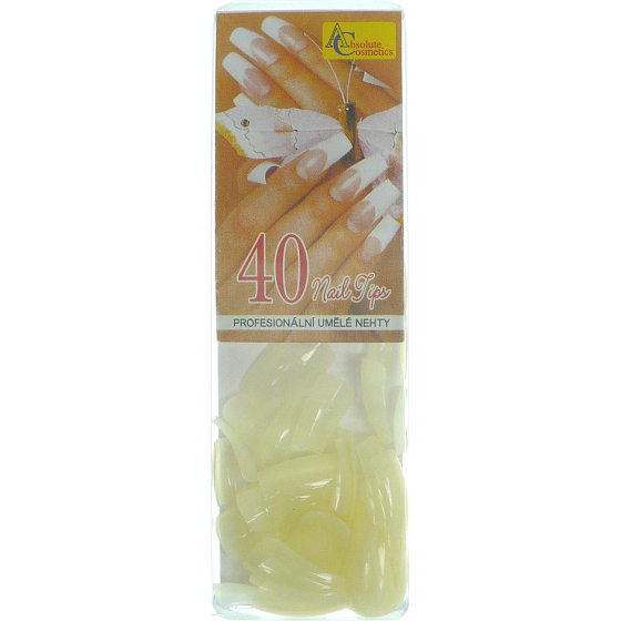 Absolute Cosmetics 40 Nail Tips Professionelle Kunstnägel 0411 French Over Lap 40 Stück