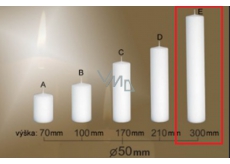 Lima Gastro glatte Kerze weißer Zylinder 50 x 300 mm 1 Stück