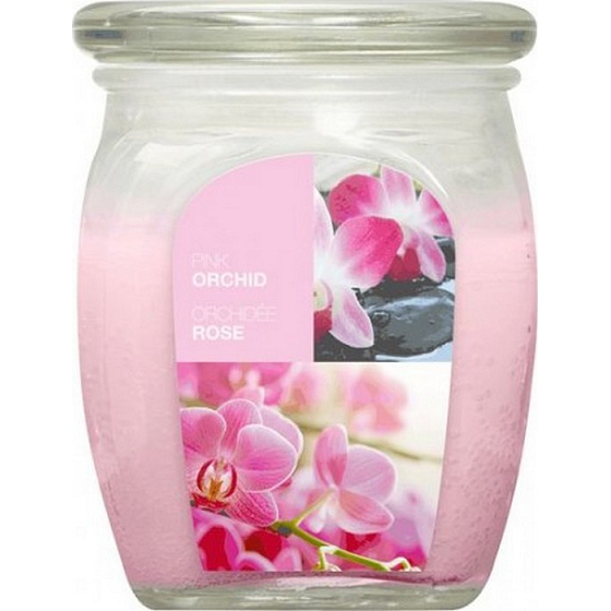 Bolsius Aromatic Pink Orchid - Duftkerze mit rosa Orchideen in Glas 92 x 120 mm 830 g, Brenndauer 100 Stunden