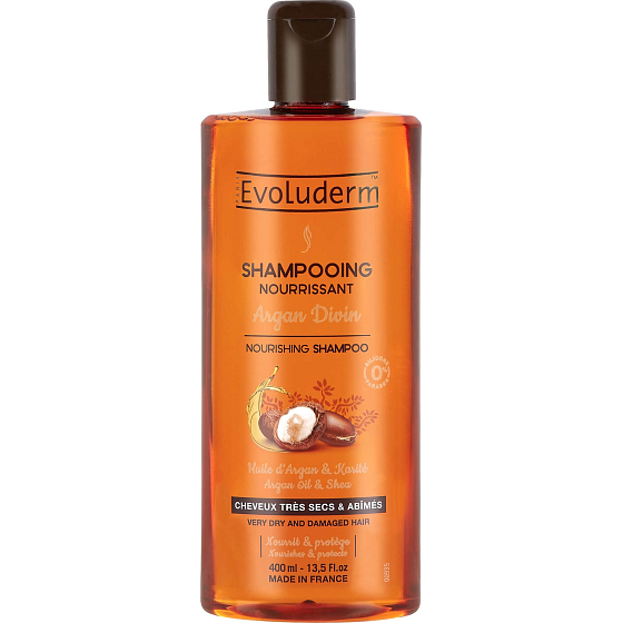Evoluderm Argan Divin pflegendes Shampoo für sehr trockenes und strapaziertes Haar mit Arganöl 400 ml