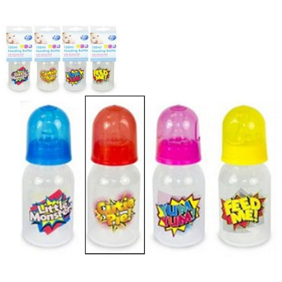 Erste Schritte Slogan 0+ Babyflasche rot 150 ml