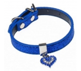 Tatrapet Lurex blauer Kragen verziert mit Herz 1,5 x 37 cm