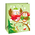 Ditipo Geschenk Papiertüte 6,4 x 13,6 x 32,7 cm hellgrün 2 Eulen glänzend laminiert AB