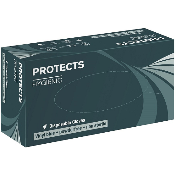 Sempermed Protects Hygienic Vinyl Blue Einweghandschuhe, puderfrei, blau, Vinyl, Größe XL, Karton 90 Stück