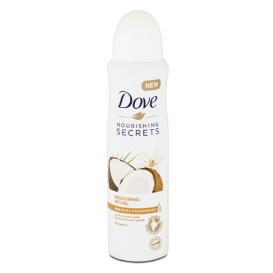 Dove Nourishing Secrets Pflegeritual Kokos- und Jasminblüten-Antitranspirant-Deodorant-Spray mit 48-Stunden-Effekt für Frauen 150 ml