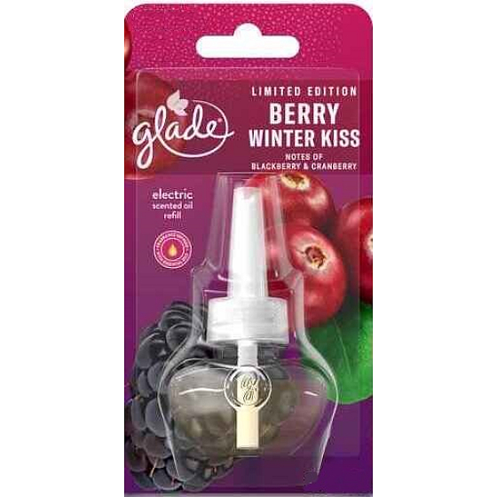 Glade Electric Scented Oil Berry Winter Kiss mit dem Duft von Brombeeren und Preiselbeeren Flüssigfüllung für elektrischen Lufterfrischer 20 ml