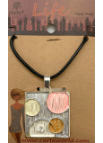 Albi Jewellery Halskette Kordel schwarz quadratisch 1 Stück
