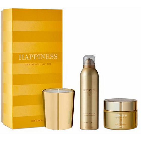 The Ritual Of Joy Happiness Duschschaum 200 ml + Körpercreme 220 ml + Duftkerze 290 g, Kosmetikset für Frauen