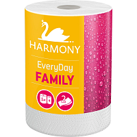 Harmony Family Everyday 2-lagige Papierhandtücher 44 m, 1 Rolle