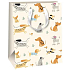Ditipo Geschenkpapier Tasche 18 x 22,7 x 10 cm Glitter - beige verschiedene Hunde