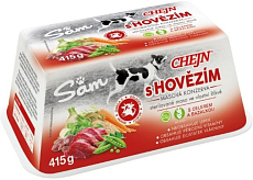 Sam Schale für Hunde mit Rindfleisch, 97% Fleischanteil, 415 g