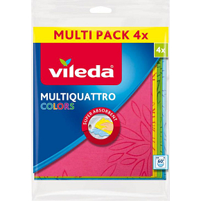 Vileda Multiquattro Colors Tuch, 4 St.