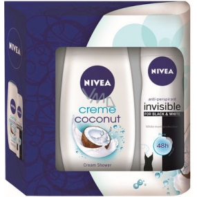 Nivea Visible Blue Antitranspirant Spray 150 ml + Coconut Cream Duschgel 250 ml für Frauen Kosmetikset