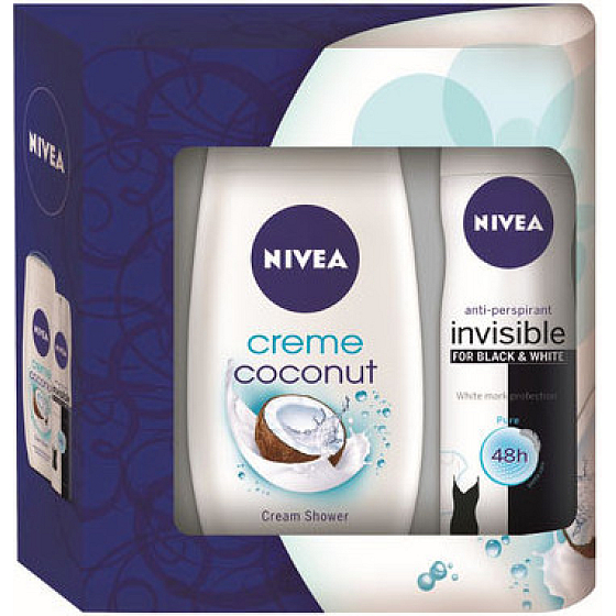 Nivea Visible Blue Antitranspirant Spray 150 ml + Coconut Cream Duschgel 250 ml für Frauen Kosmetikset
