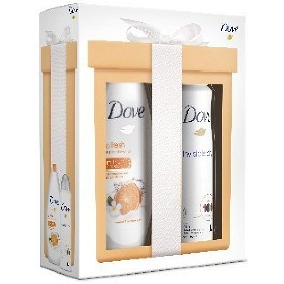 Dove Revitalize Go Fresh Revitalize Mandarin Nourishing Duschgel 250 ml + Invisible Dry Antitranspirant Deodorant Spray 150 ml, Kosmetikset