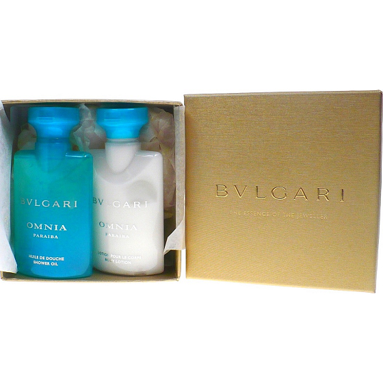 Bvlgari Omnia Paraiba Duschgel für Frauen 40 ml + Körperlotion 40 ml, Geschenkset