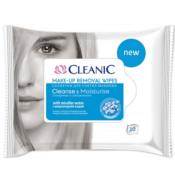 Cleanic Cleanse & Moisturise feuchtigkeitsspendende Make-up-Tücher 10 Stück