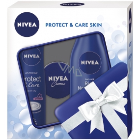 Nivea Body Milk Nourishing Body Lotion 250 ml + Antitranspirant-Spray Protect & Care für Frauen 150 ml + Nivea Creme Cream 30 ml, Kosmetikset