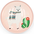 Nekupto Magnet rosa Rad Lama, Kaktus 4 cm
